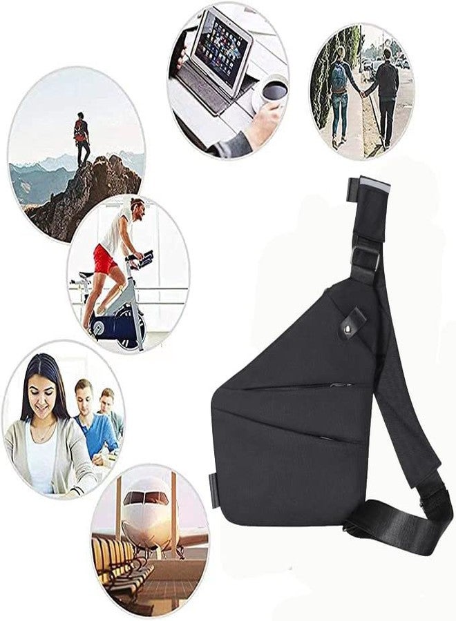ComShion Shoulder Backpack, Anti-Theft Waterproof Small Sling Bag for Men/Women Chest, Black, 28, Traveling - Image 5